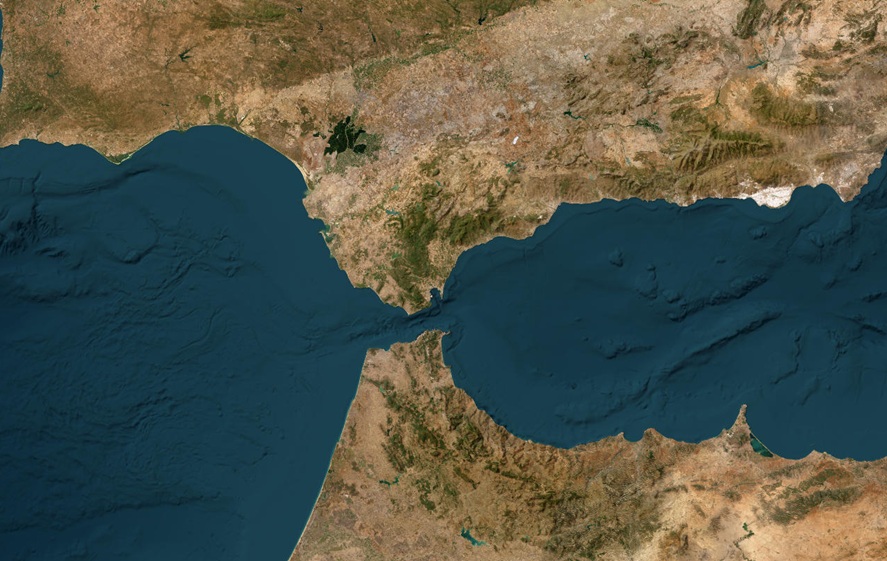 Vue du ciel : Le Détroit de Gibraltar