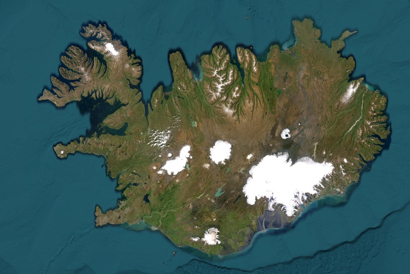 Vue du ciel : Islande