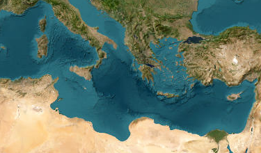 Vue du ciel : La Mer Méditerranée